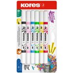 Kores Kreative Marker akrylové oboustranný hrot 2 v 1 set 6 barev – Zboží Dáma