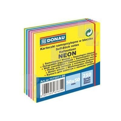 Samolepící bloček kostka neonové a pastelové 50x50mm 250ks, Donau Biella – Hledejceny.cz