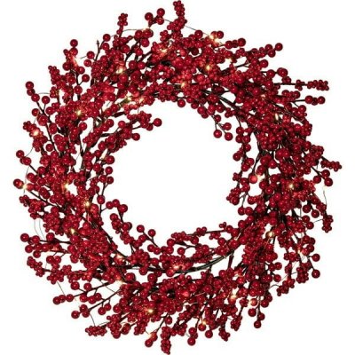 STAR TRADING Svítící LED věnec Rosso Ø 40 cm, červená barva, plast – Hledejceny.cz