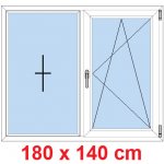Soft Dvoukřídlé plastové okno 180x140 cm FIX+OS Mahagon – Sleviste.cz