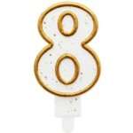 Godan Dortová svíčka číslo 8 zlatá – Zboží Dáma