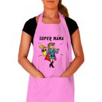 Kariban Zástěra na vaření pro maminku Super máma Růžová Light Pink – Zboží Mobilmania