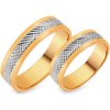 Prsteny iZlato Forever Zlaté kombinované snubní prstýnky se vzorem IZOB112YW