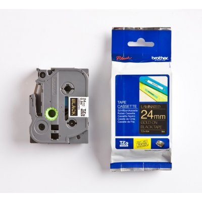 Páska Brother TZE-354, 24mm, černá/zlatá, laminovaná, délka 8m – Zboží Živě
