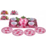 Teddies Čajová sada nádobí plech 14 ks 4 barvy v blistru 25 x 17 x 11 cm – Zboží Dáma