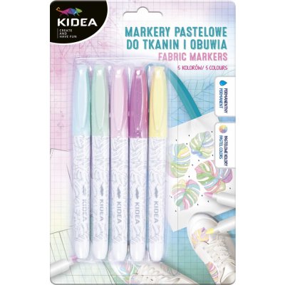 Fixy na textil a obuv Kidea - pastelové - 5 barev – Zboží Živě