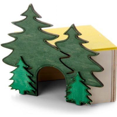 JK ANIMALS Dřevěný rohový domek Les pro křečky 10 x 10 x 11 cm – Zboží Mobilmania