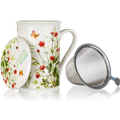 BANQUET Hrnek s nz sítkem a pokličkou MEADOW FLOWERS 3díly 300 ml – Zboží Dáma