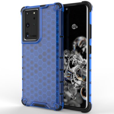 Pouzdro Hurtel Honeycomb armor Samsung Galaxy S21 Ultra 5G - modré