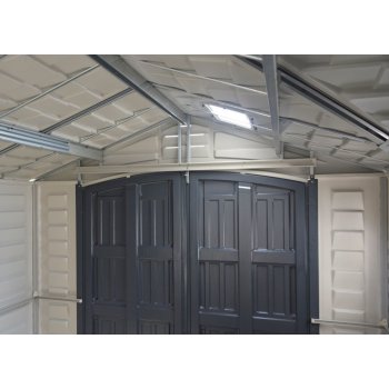 Duramax Zahradní plastový domek Apex Pro 10.5'x8' 7,6 m² - šedý/antracit + podlahová konstrukce 40116