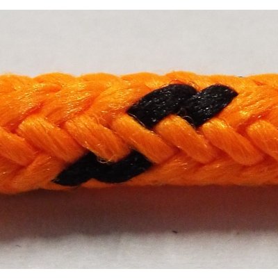 LANEX PES 6mm šňůra, pletená, s jádrem, oranžová s černými kontrolkami – Zboží Mobilmania