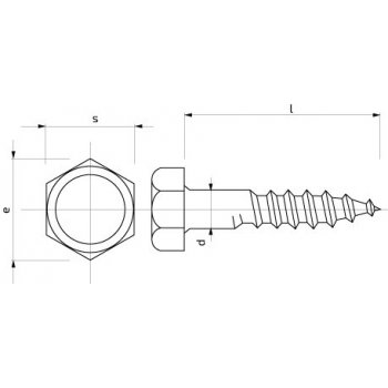 Vrut se šestihrannou hlavou 12 x 300 mm Zn