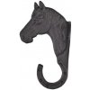 Vybavení stáje a sedlovny HKM Věšák na uzdečky hlava koně přímý litinový černý