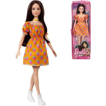 Barbie Modelka oranžové šaty s puntíky od 259 Kč - Heureka.cz
