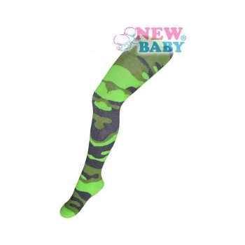 New Baby bavlněné punčocháčky s maskáčovým vzorem zelené