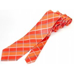 Lee-Openheimer hedvábná kravata oranžová kostka