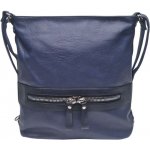 Velký středně modrý kabelko-batoh 2v1 z eko kůže Středně modrá – Zboží Mobilmania