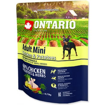 Ontario Adult Mini Chicken & Potatoes & Herbs 0,75 kg