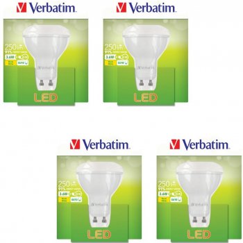 Verbatim LED žárovka GU10 3,6W 250lm 35W typ PAR16 35° Teplá bílá 4ks