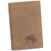 Pouzdro na doklady a karty TETRAO Kožená dokladovka včela malá