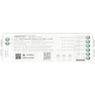 MiBoxer ML5 - Matter WiFi Smart LED kontroler 5v1 pro MONO, CCT, RGB, RGBW a RGB+CCT LED – Zboží Mobilmania