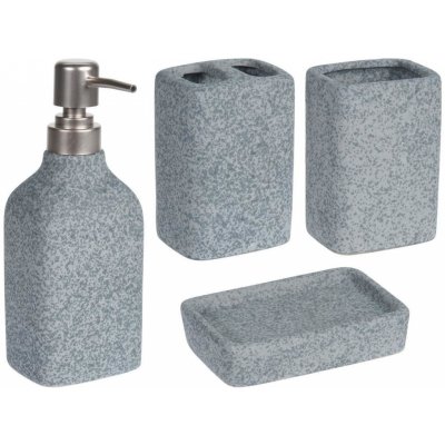 Bathroom Solutions Stone 4 ks šedá s prvky v barvě nerez – Sleviste.cz
