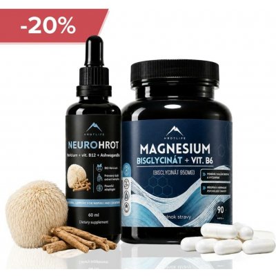 Hrotlife Neuro podpora Neurohrot tinktura 60 ml a Magnesium bisglycinát 90 ks – Hledejceny.cz