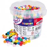 Korálky plastové v kbelíčku mix barev, 1200 ks – Zboží Dáma