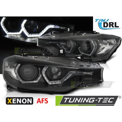Přední světla s LED Angel Eyes DRL BMW 3 F30/F31 xenon AFS 10-15 černá – Zboží Mobilmania