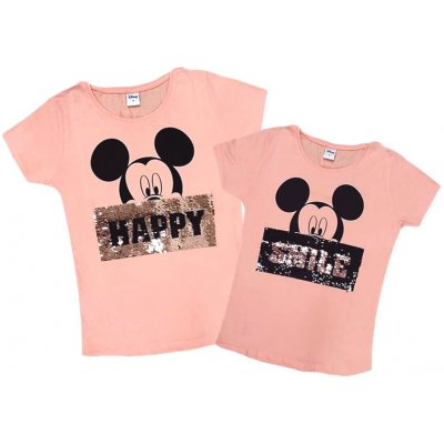 Mickey Mouse Dámské triko s měnícími flitry Minnie Mouse růžové