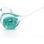 Artcristal Bohemia Skleněný ptáček 01 Tyrkysová / Bílá,, 15 cm | České hutní sklo – Zboží Dáma