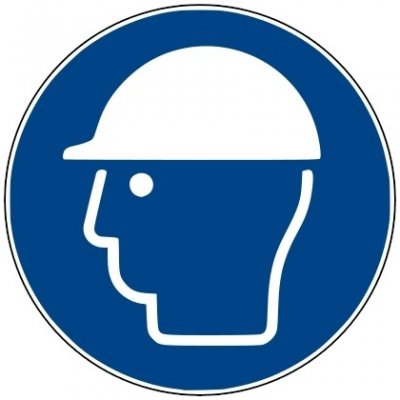 Bezpečnostní příkazové značení, použijte bezpečnostní helmu – polykarbonát, pr. 400 mm – Zboží Mobilmania
