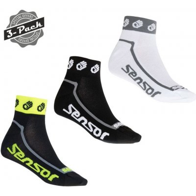 Sensor ponožky 3-PACK RACE LITE SMALL HANDS černá bílá ref.žlutá – Zboží Dáma