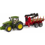 Bruder 3154 traktor John Deere 7R 350 se zadním přívěsem a 4 kládami – Zboží Mobilmania