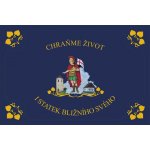 Hasičská vlajka s Floriánem - tm. modrá - 80x120cm Easyflag - tunel, karabina – Hledejceny.cz