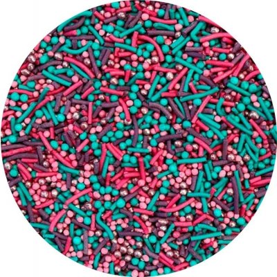 4Cake Cukrové zdobení Florence No. 2 růžové, fialové a modré 50 g – Zboží Dáma