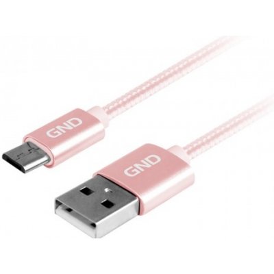 GND MICUSB100MM09 USB / micro USB, opletený, 1m, růžový – Zbozi.Blesk.cz