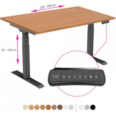 Ergo Interier Sky 120-200 x 80 cm olše / černý – Zboží Mobilmania