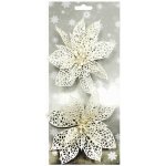 Anděl Poinsettie bílá 14 cm 2 ks na klipu – Hledejceny.cz
