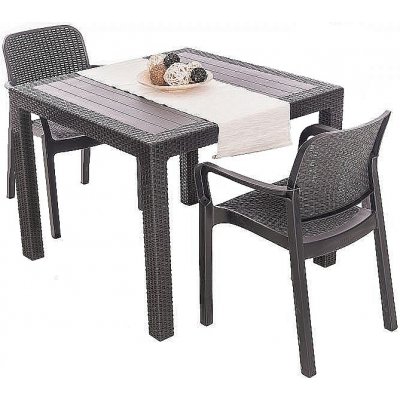 DEOKORK Zahradní ratanová sestava KARA MINI 1+2 (antracit) – Hledejceny.cz