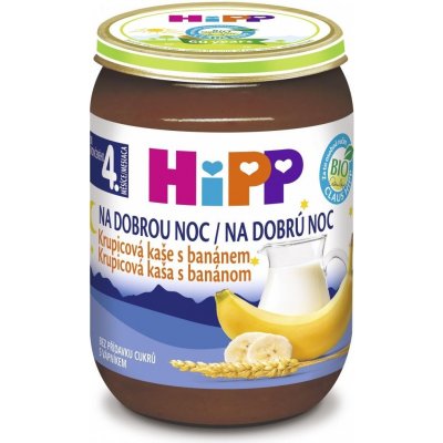 Hipp Bio Mléčná kaše na dobrou noc krupicová s banánem 190 g – Zbozi.Blesk.cz