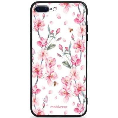 Pouzdro Mobiwear Glossy Apple iPhone 8 Plus - G033G - Růžové květy