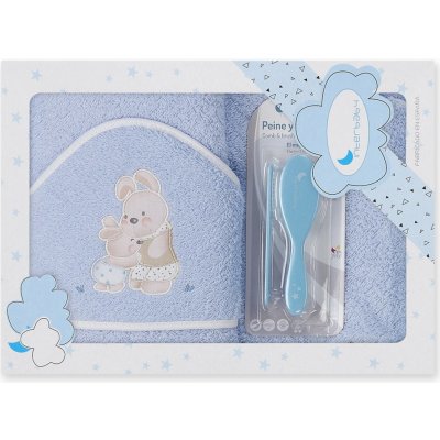Interbaby OSUŠKA froté KRÁLÍČCI + hřeben modrá – Zboží Dáma
