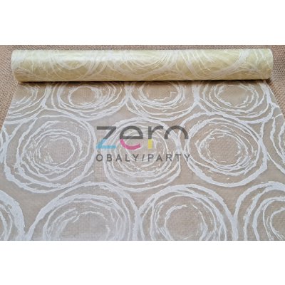 Fólie dekorační 40 cm x 200 cm - krémová s ornamenty – Zboží Živě