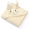 Osuška pro miminko BabyOno Luxusní froté osuška s kapucí a králičíma ušima 100 × 100 cm krémová
