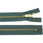 WICO Kovový zip no.3 nerozepínací 18cm tmavě zelený (zlaté zoubky) – Hledejceny.cz