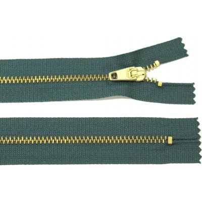 WICO Kovový zip no.3 nerozepínací 18cm tmavě zelený (zlaté zoubky) – Hledejceny.cz
