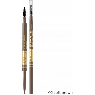 Eveline Cosmetics Micro Precise voděodolná tužka na obočí s kartáčkem 02 Soft Brown 4 g – Zbozi.Blesk.cz