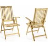 Zahradní židle a křeslo Divero 55328 Sada 2 ks Zahradní skládací židle dřevěná