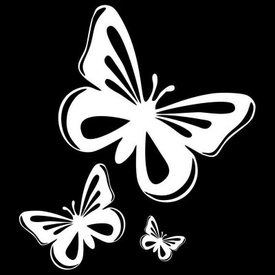 Samolepka (na auto, notebook) motýlci - bílá